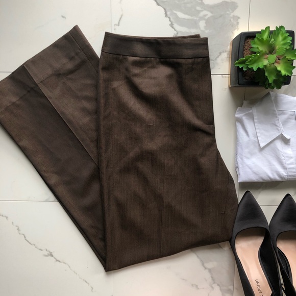 Lafayette 148 New York Pants - Lafayette 148 Brown Boot Cut Wool Dress Pants